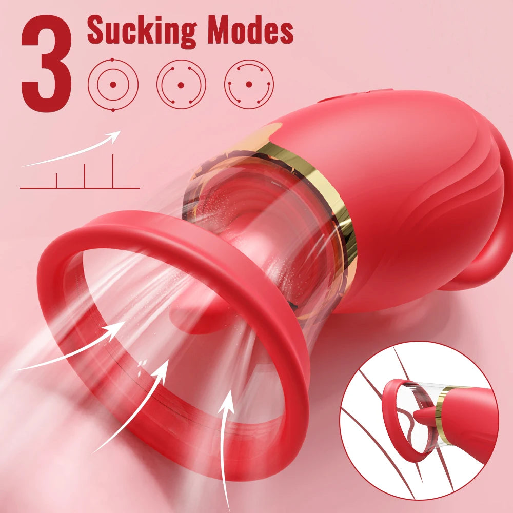 Vibrator Adult Sex Toys for Women Sucking Vibrator Rose-Sex Toy 3 Sucking 9 Tongue Licking Vibrating G Spot Vibrators Adult 18+