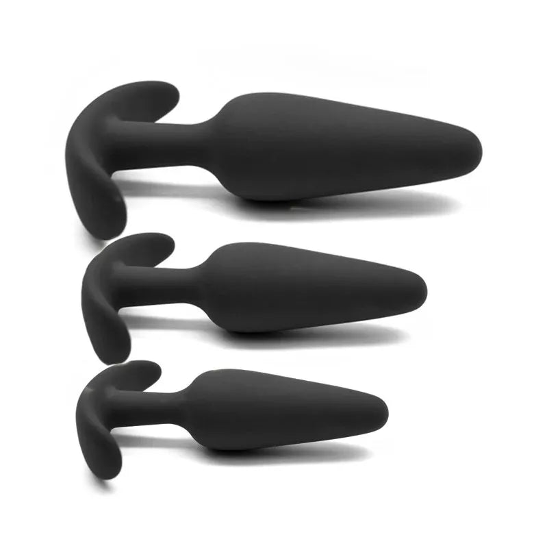 3 Different Size Anal Plug Soft Silicone Anal Butt Plug Stimulator Adult Sex Toys for Men/Women Prostate Massager Anal Trainer