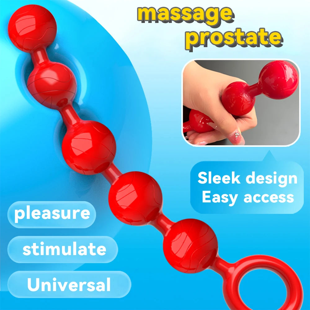 Anal Beads Butt Plugs with 5/6  Anal Balls Adult Sex Toys Anal Chain Prostate G-spot Stimulator Vaginal Anus Dilator for Men