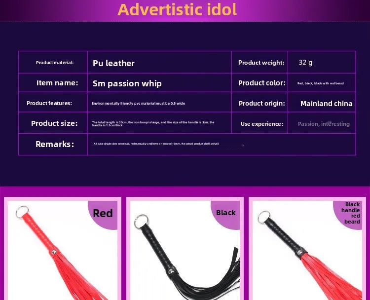BDSM adult whip, sex slapping, male and female sm tuning whip, adult products BDSM loose whip