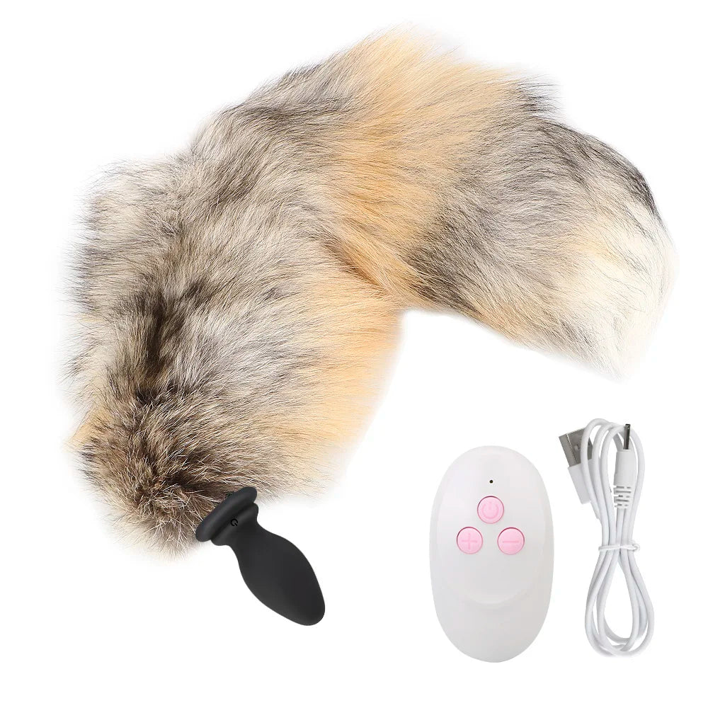 Adult Game Cosplay Sex Toys For Couples Anus Dilator Fox Tail Anal Plug Vibrator Smooth Touch Remote Control 10 Mode