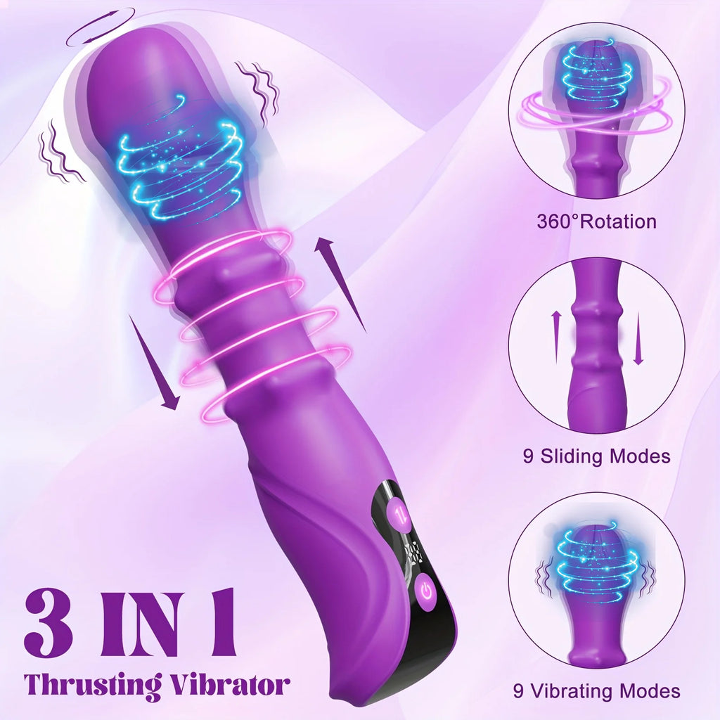 Sex Toys Telescopic Swing Vibrator for Women 3 in 1 Clitoris G Spot Stimulator Thrusting Beads Dildo for Female Adult Toys 18+