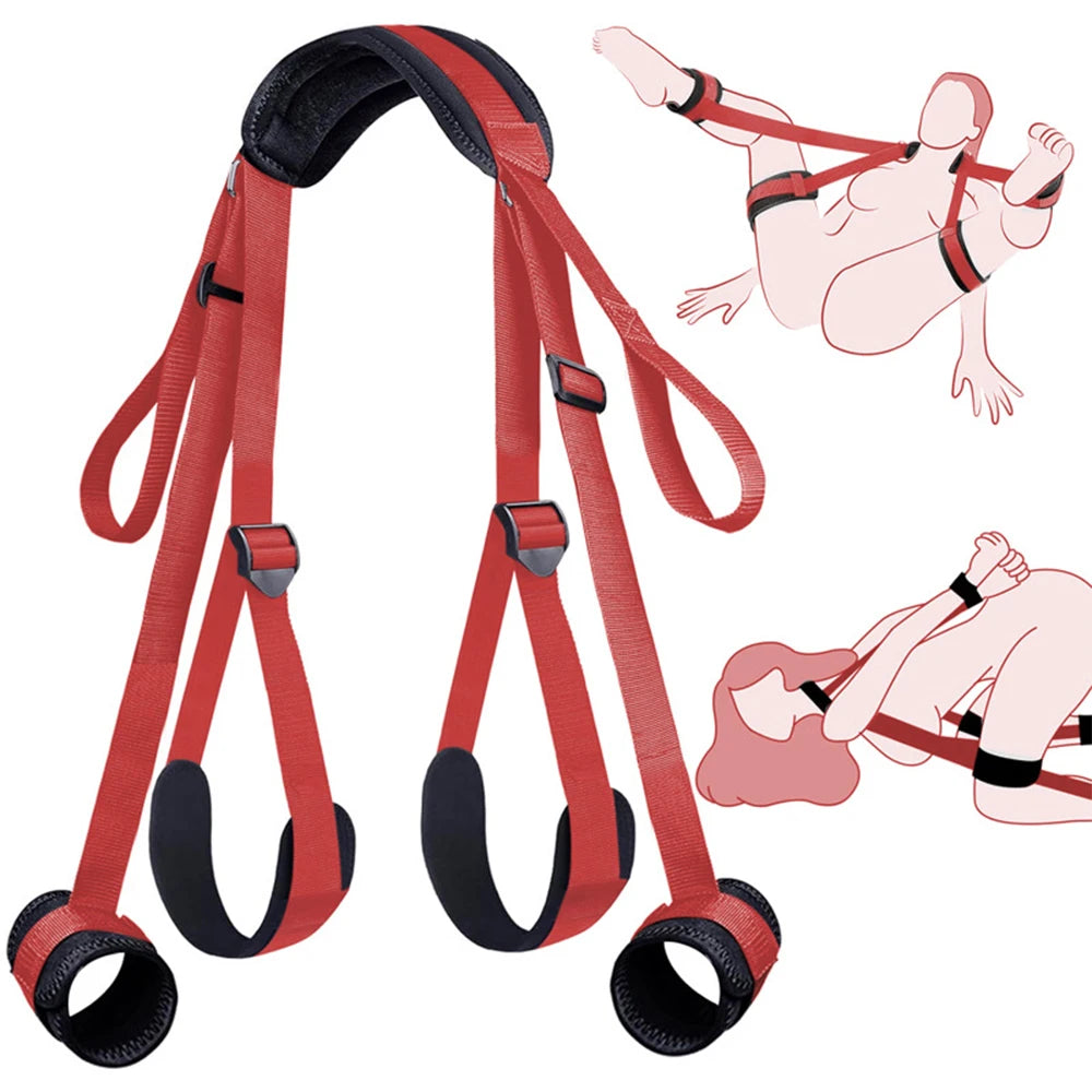Bdsm Bondage Set BDSM Kits Restraint Erotica Binding Sex Forced Split Leg Straps Neck Wrist SM Sex Toys for Adults Woman Couples