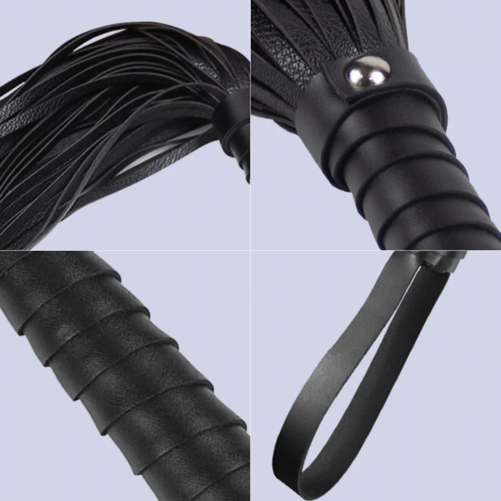 Premium BDSM Leather Bonddage, SM Spanking Paddle Whip, Flogger Adult Play, BDSM Set Soft and Durable, Roleplay Adult Toys