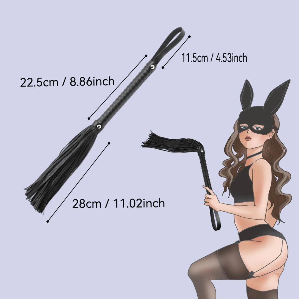 Premium BDSM Leather Bonddage, SM Spanking Paddle Whip, Flogger Adult Play, BDSM Set Soft and Durable, Roleplay Adult Toys