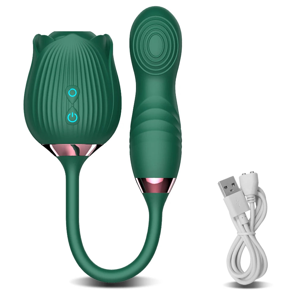 Sexy Adult Female Rose-Sucking Dildo Vibrator for Women Nipple Clit Stimulator Vibrating Penetration Vagina Vibrator Sex Toys 18