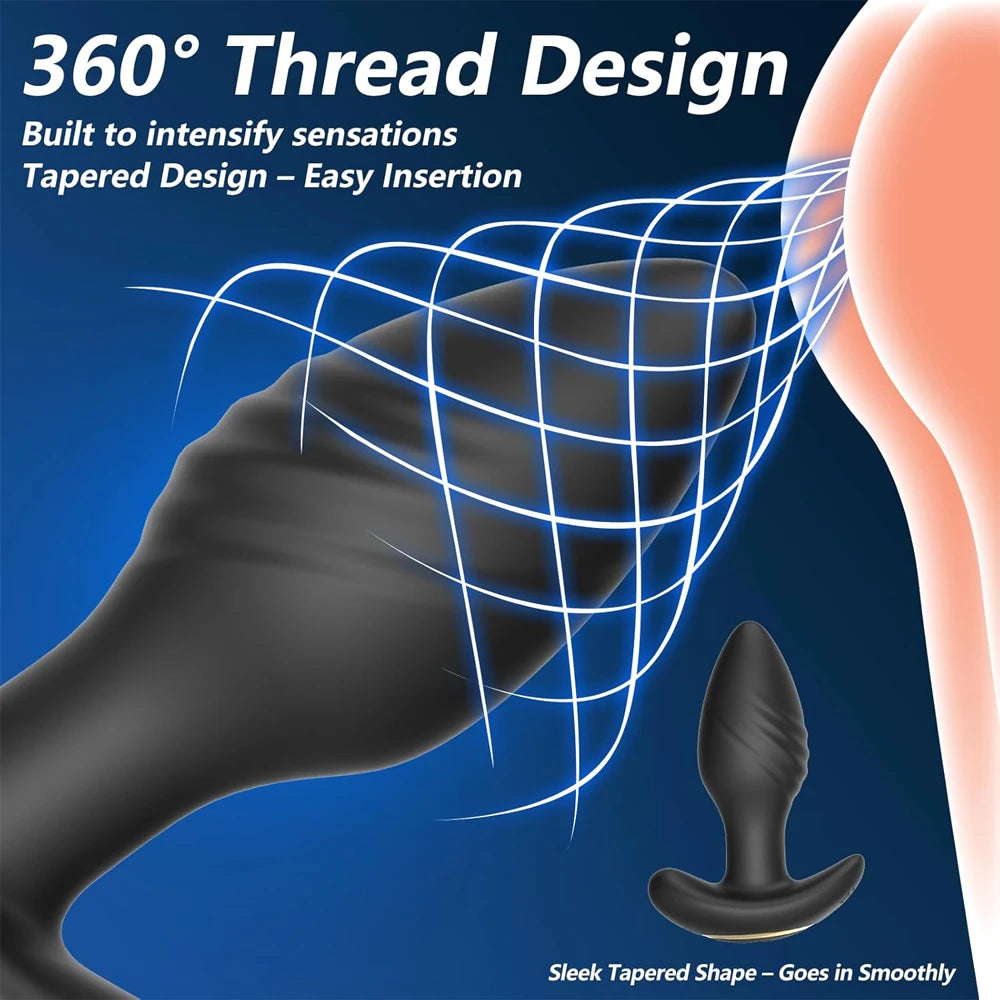 360° Rotation Adult Sex Toys for Men Prostate Massager Adult Toys Anal Plug Vibrating Butt Plug with 9 Vibrating Anal Toys