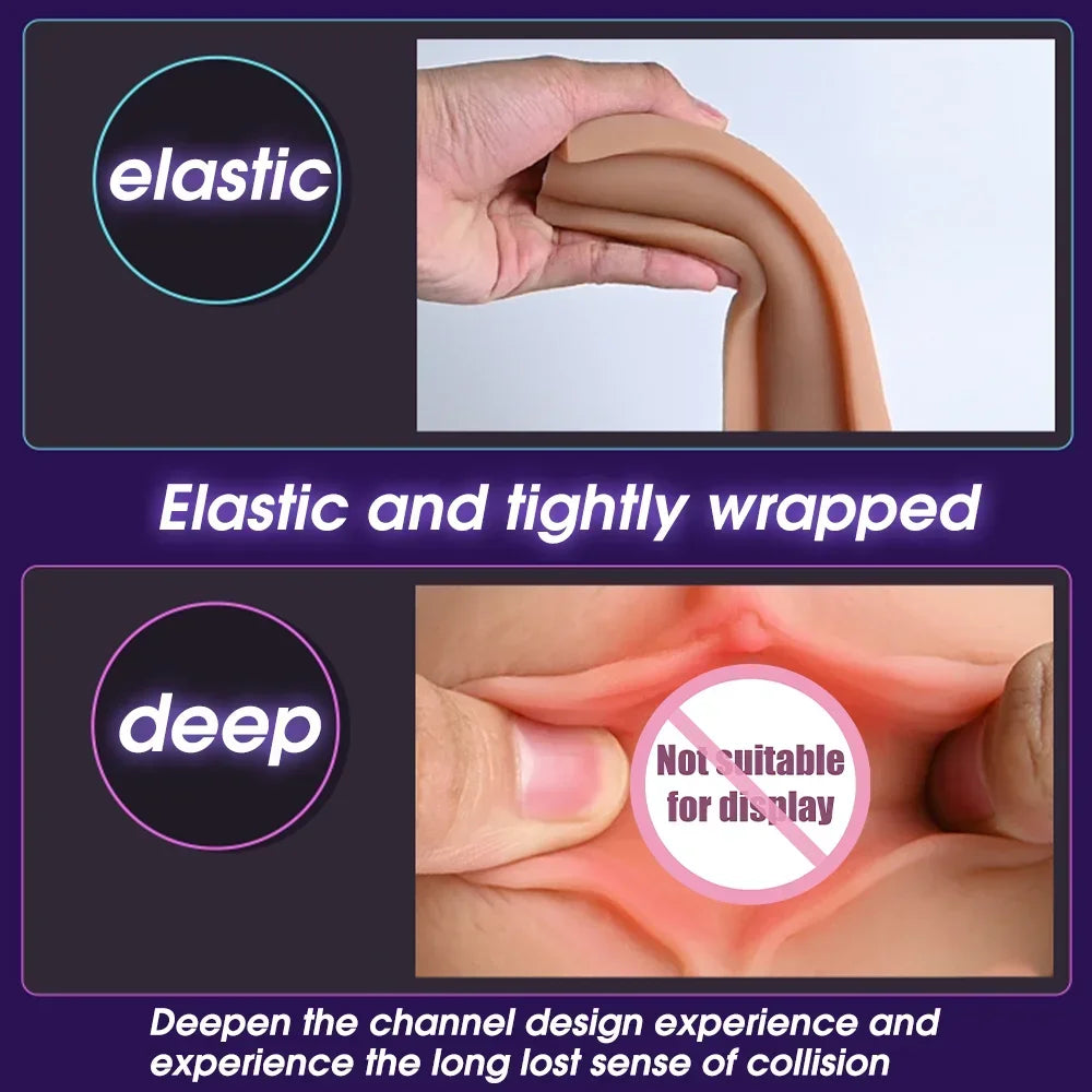 Realistic Rubber Vagina  Soft Pocket  Pussy Deep Throat  Male Masturbator Cup Adult Supplies Sexy Toys for Man JoinJJtoy
