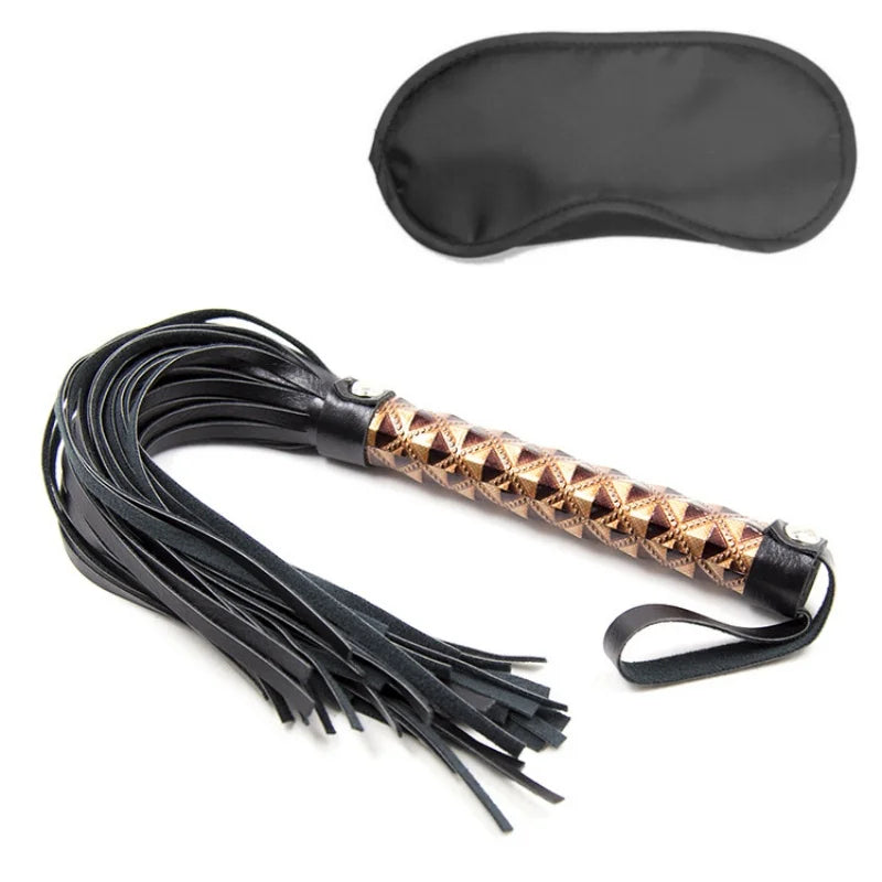 BDSM Kits Slave Whip With Diamond Pattern Handle Lash Flogger Spanking Adult Products Blindfold Sex Toys For Women Erotic Games