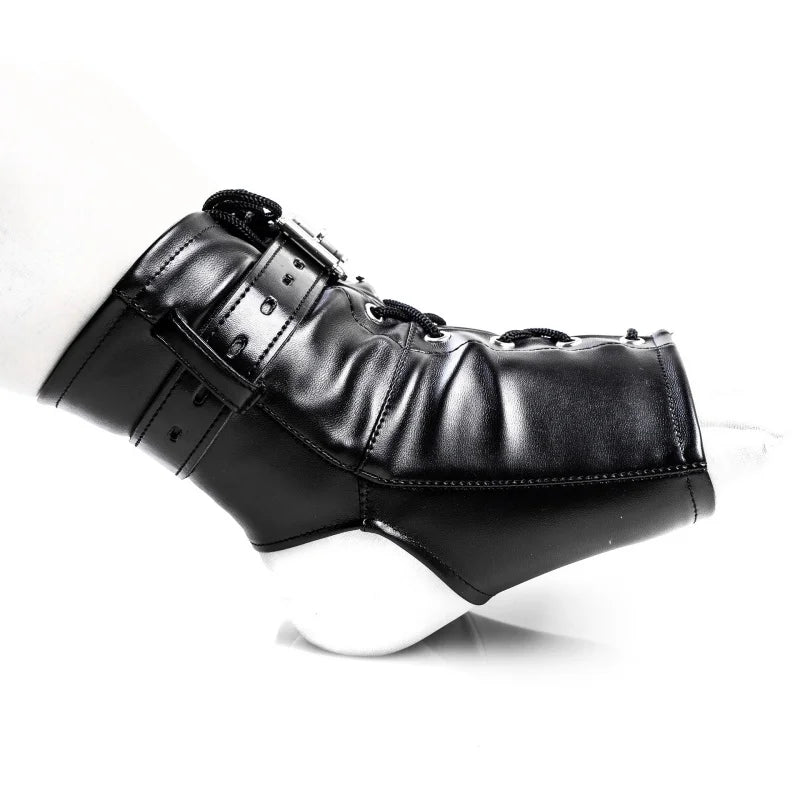 Unisex Leather Bondage Bracelets Set with Adjustable BDSM Handcuffs Dual Feet Cuffs for Couple Role Play Shame Sex Toys