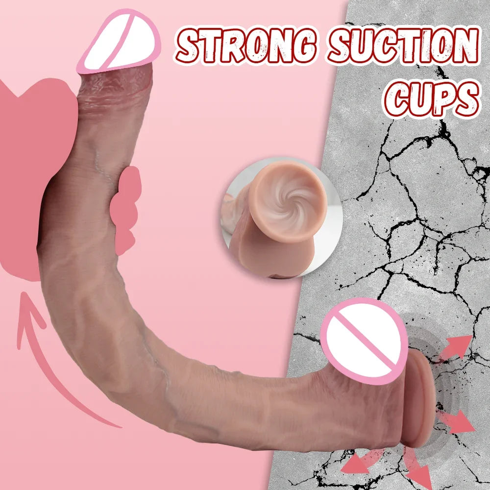 Realistic Dildo Long Penis Dildo Sex Toys Silicone Big Dildos Lifelike Giant Dildo for G Spot and Anal Play with Suction Cup