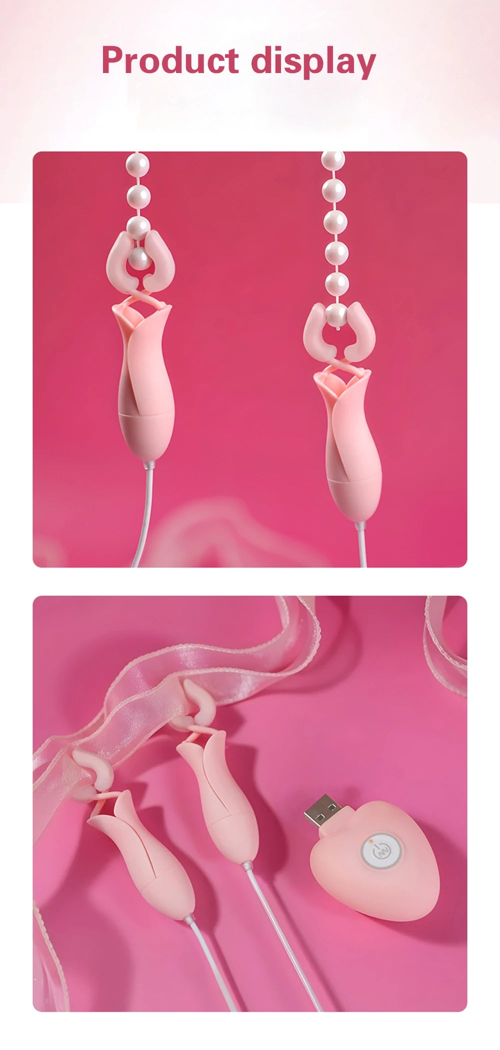 Vibrating Nipple Clamp Breast Massage Female Masturbation Stimulate Clit Adult Games Sex Toys For Women Couples Nipple Vibrator
