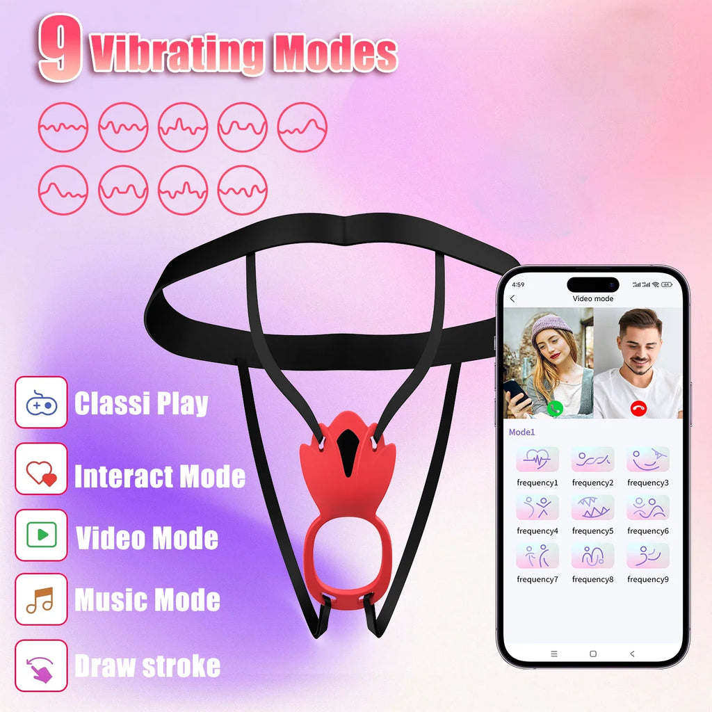Wearable underwear vibrator, vibrating penile ring, clitoral stimulator, adult sex toy, suitable for couples