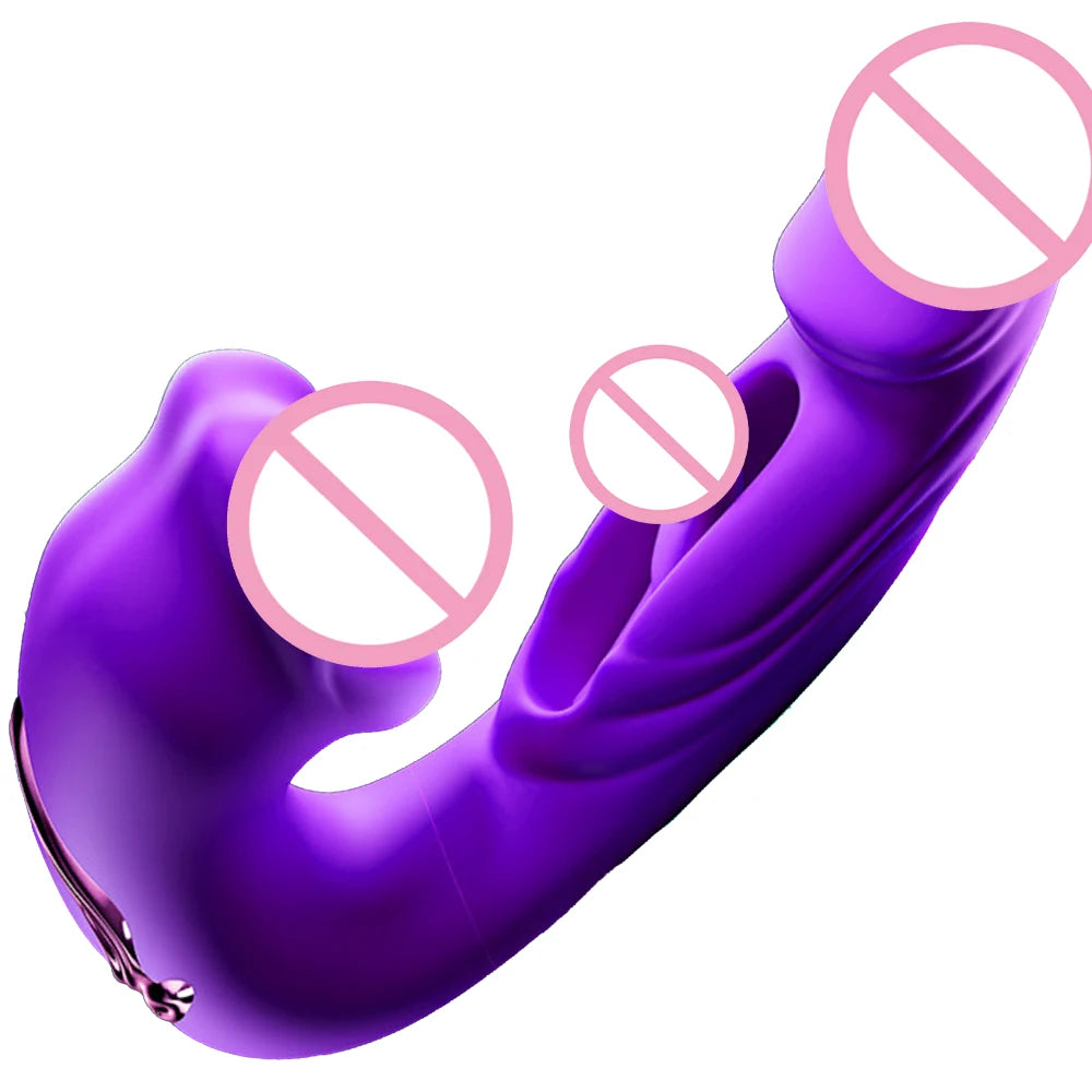 Adult Toy 4-in-1 Vibrating Massager Multiple Frequencies Stimulates G-Spot Sucks Clitoris Suitable for Couples' Oral Sex