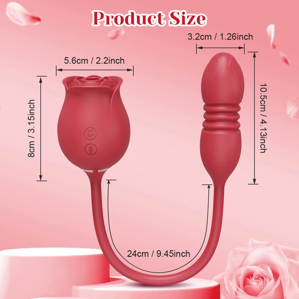 Sexy Adult Female Rose-Sucking Dildo Vibrator for Women Nipple Clit Stimulator Vibrating Penetration Vagina Vibrator Sex Toys 18