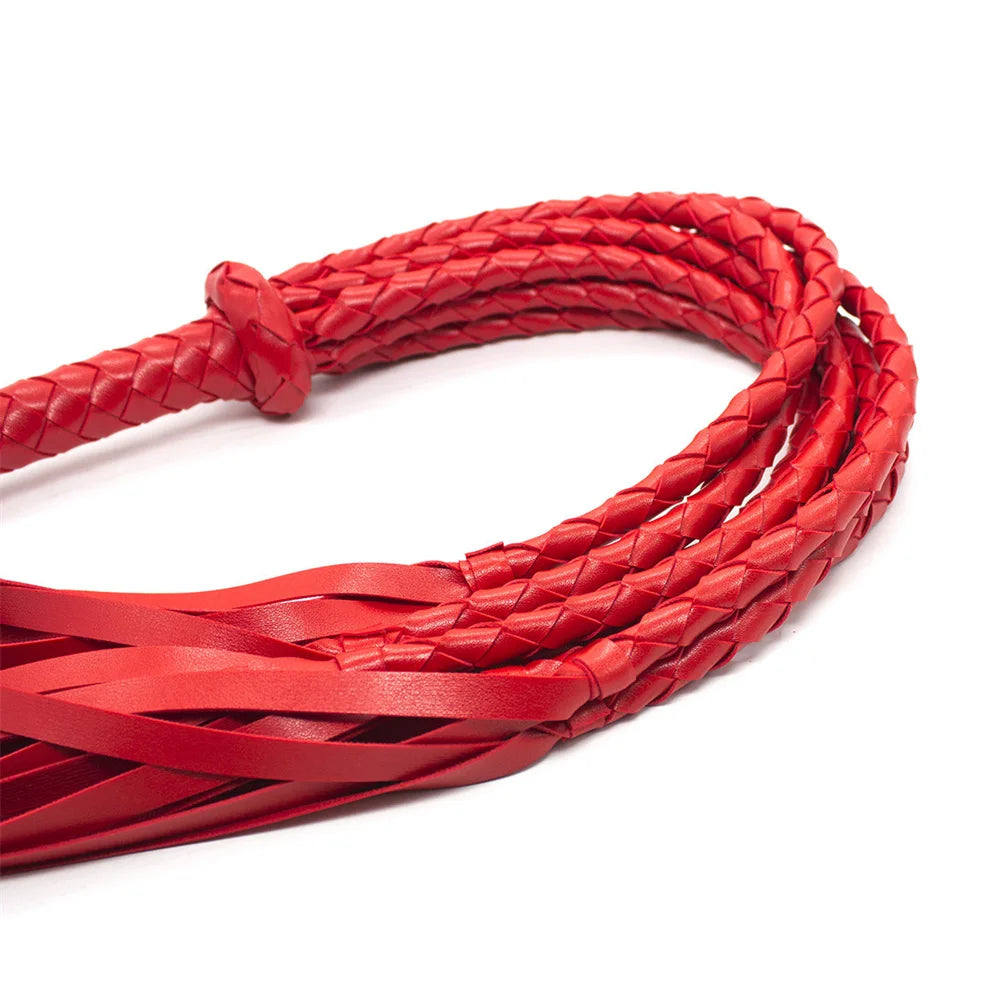 Durable Woven Pattern Leather Whip Bdsm Bondage Restraints Adult Games Sex Toys For Couples Flirting Erotic Products Party Props
