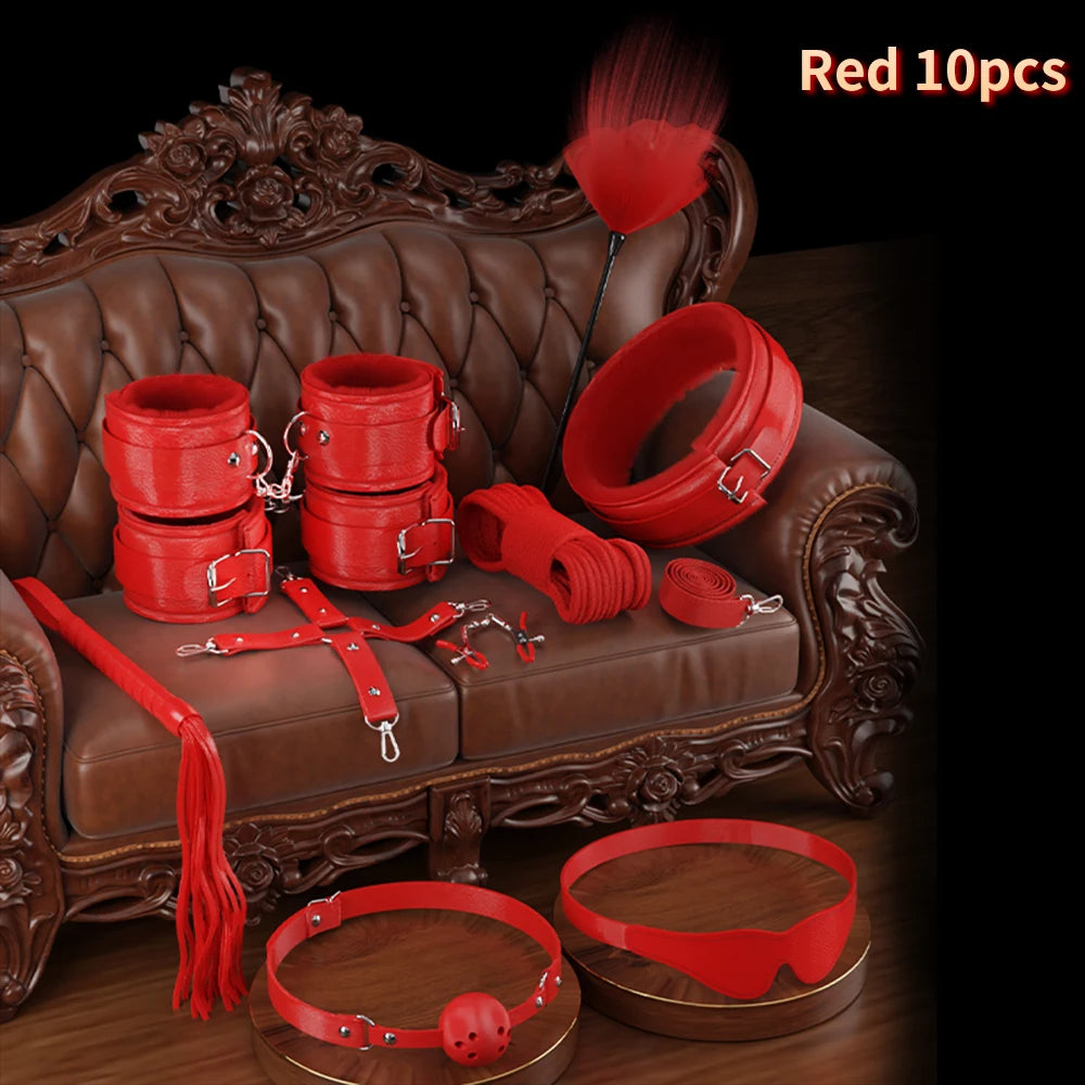 BDSM Adjustable Bondage Kit for Women with Spreader Bar Handcuffs Ankle Cuffs Adult Fetish Restraints Set for Spicy Adult Games