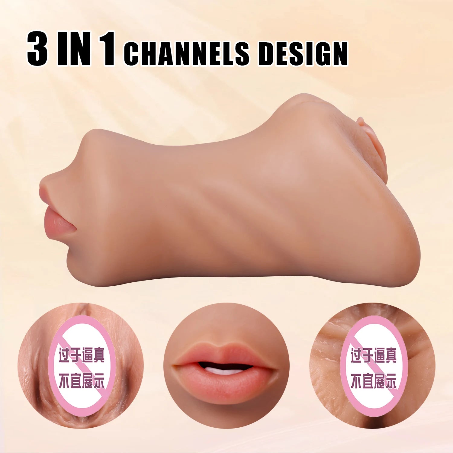 Male Stimulation 3 in 1 Pocket Pussy Masturbation Realistic Textured Vagina Tight Anus Real  Blowjob Adult Men Erotic Toys