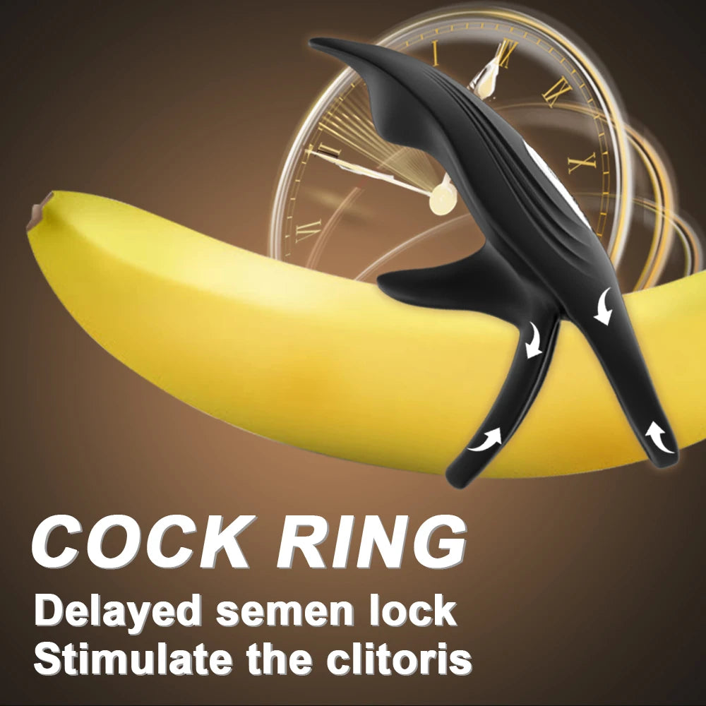 Adult Sex Toy Penis Ring for Men Ejaculation Delay Vibrator for Men Cock Ring Penis Erection Clitoris Stimulation Adult Products