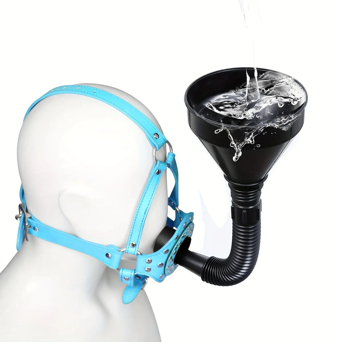 Funnel Mouth Gag Head Harness Slave Bondage Restraints Ball Gag BDSM Adult Flirting Sex Bondage Play Toys for Women and Couples
