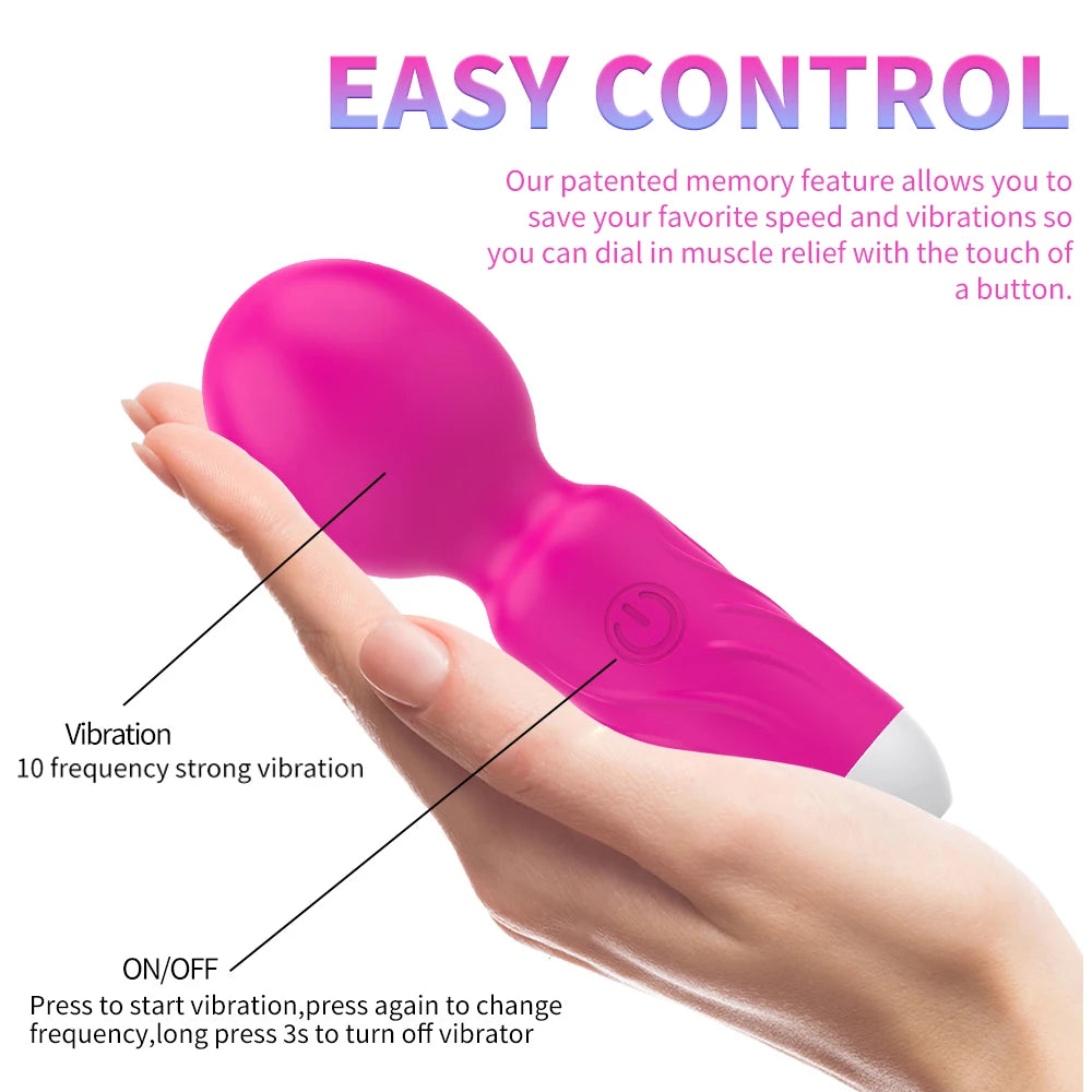 Mini AV Vibrator Magic Wand for Women Clitoris Stimulator USB Rechargeable Portable Silicone Massager Female Sex Toys