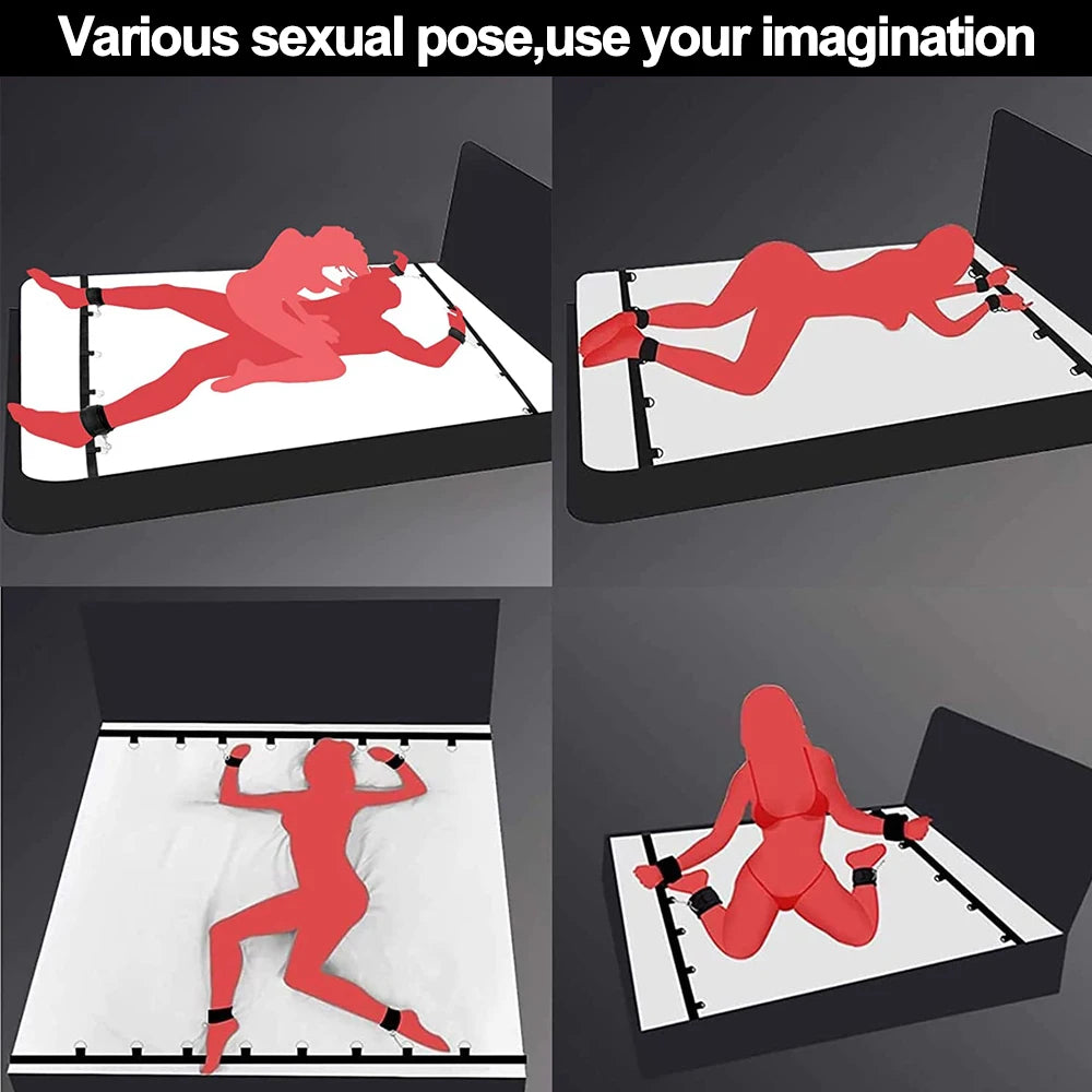 BDSM Adult Sex Toy Kits Sets for Sexy Games Bondage Mask Set Feather Handcuffs Ankle Cuff Restraints for Couple Sexual Aids ﻿18+