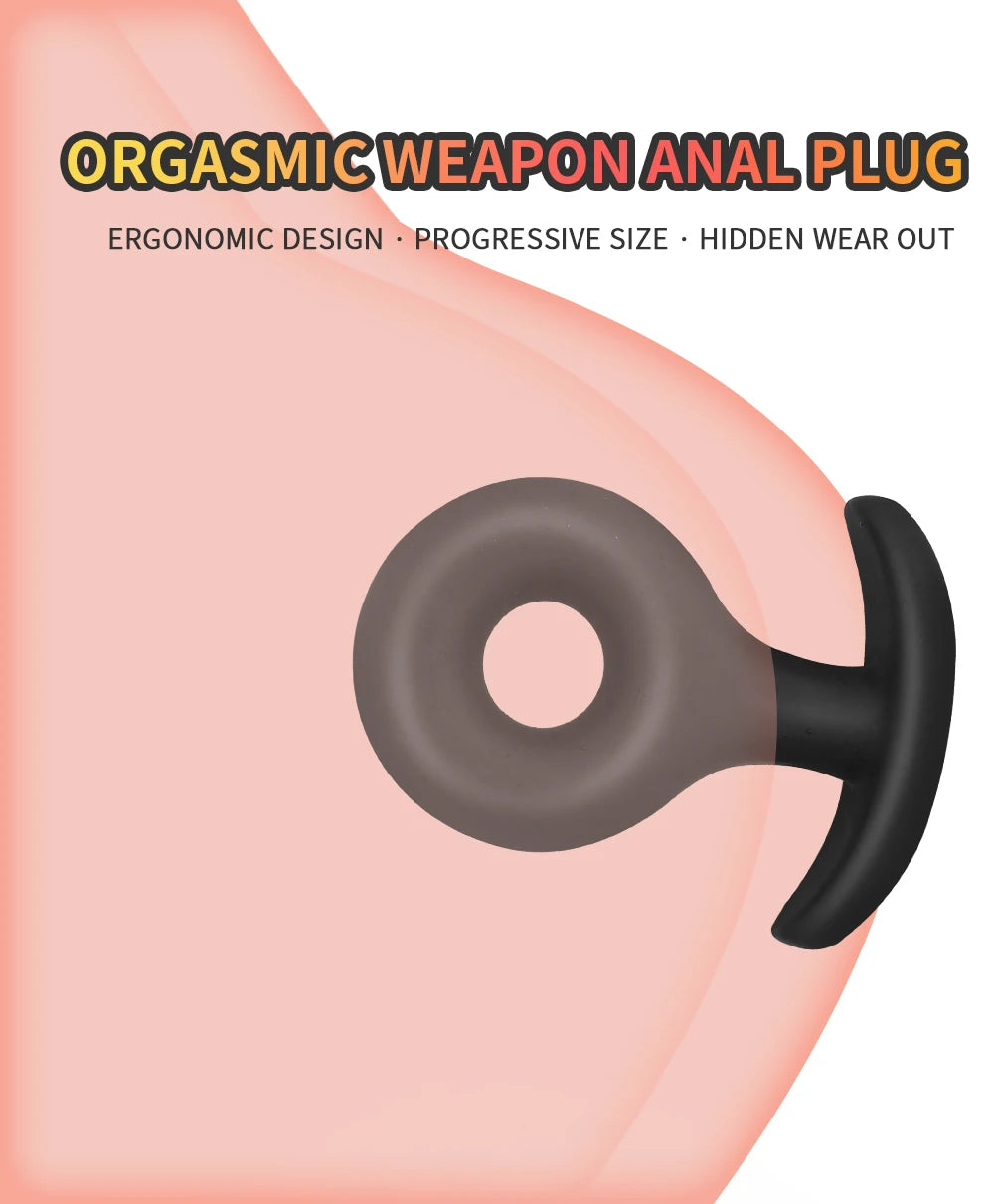 Hollow Wearable Soft Small Silicone Anal Plug Dildo Butt Plug Sex Toys for Adult Beginner Anus Trainer Anal Toy for Men Sex Shop