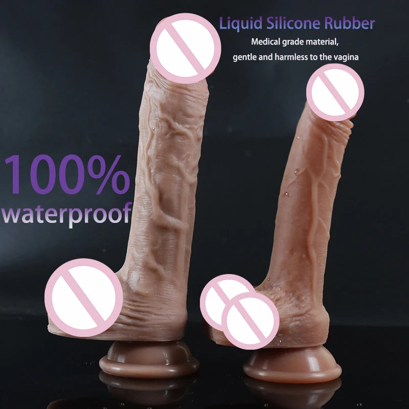 Silicone Dildos Realistic Fake Long Penis Double Layer Butt Plug Adult Sex Toys For Woman Men Vagina Anal Massage Tools sex toys
