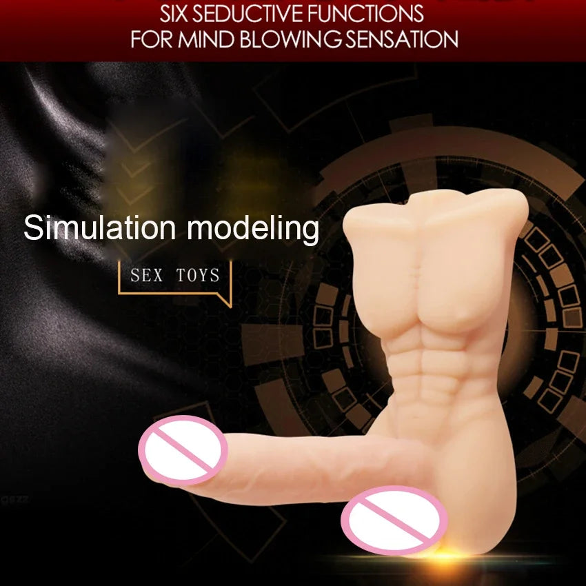 Soft Skin Realistic Penis Sexy Female Vibrating Masturbator Dildo Male Torso Sexsual Love Doll Sex Toys for Women Men 18 Adult