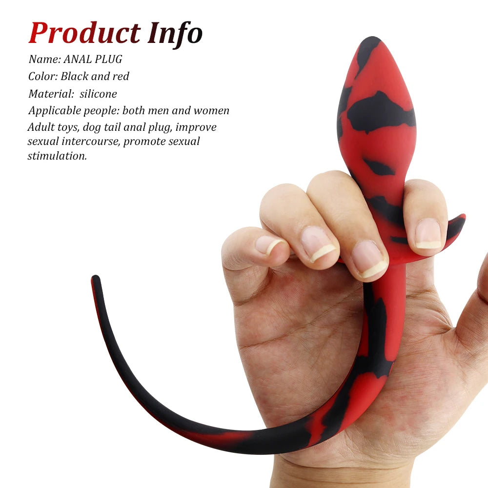 Dog Tail Anal Plug Silicone Butt Plug Puppy Play Anal Accessories Sex Toy for Adult18+ Woman Men Role Play Pup Tail Sex Shop Toy