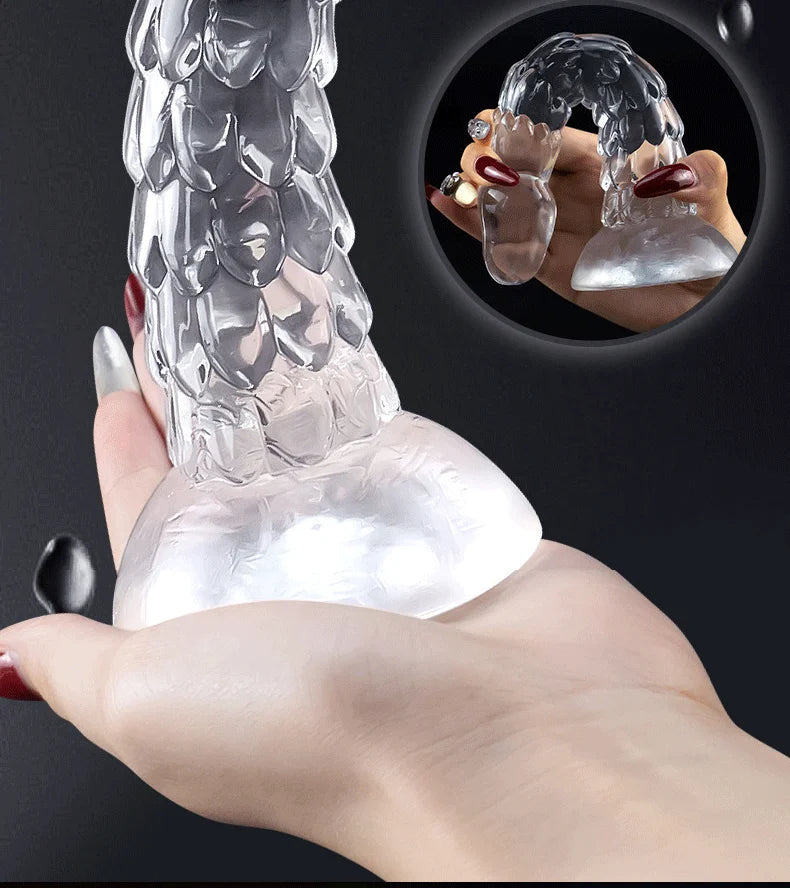 Dragon Scale Dildo Female Toys Sex Toys Strong Suction Cup Realistic Transparent Penis Dildo Penis Dildo Adult Masturbation