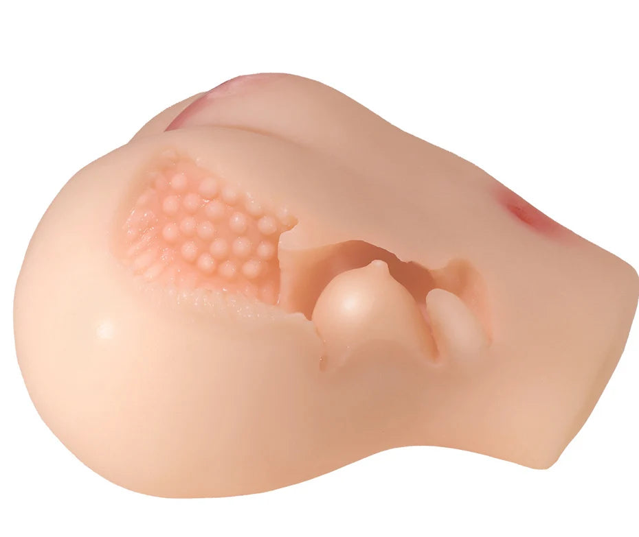 Realistic Vagina Male Masturbator Cute Little Butt Vagina Pocket Pussy Double Breasts Honey Tongue Channel Sex Toy For Men