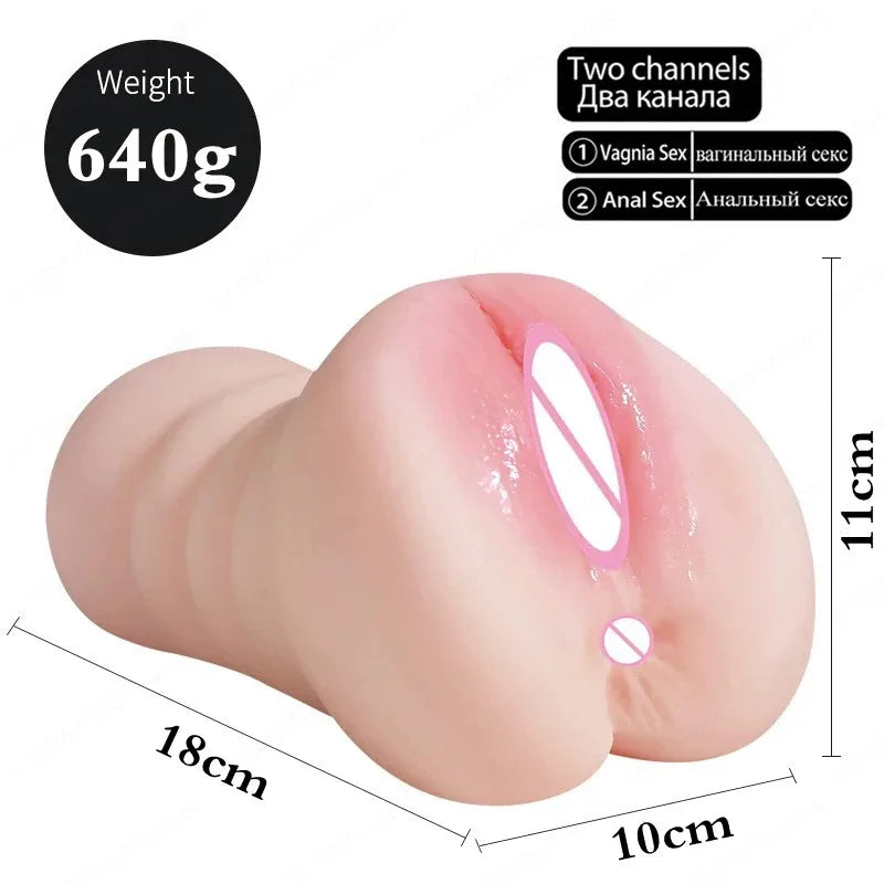Realistic Headed Toy, TPE Material, 3D Cup, Bergamot, Anal Tightness Male Masturbator, Pocket Cat, Anal Sex, Portable Light 18+