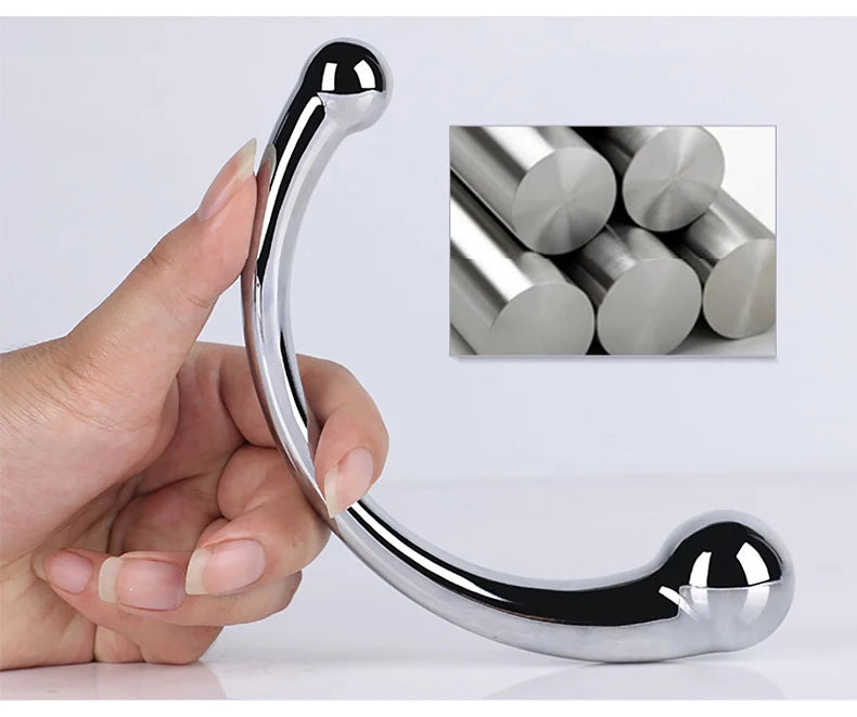 Metal Anal Plug Double Ended Stainless Steel G Spot Wand Butt Plug Prostate Massage Anal Dildo Plug Adult Sex Toys for Men Women