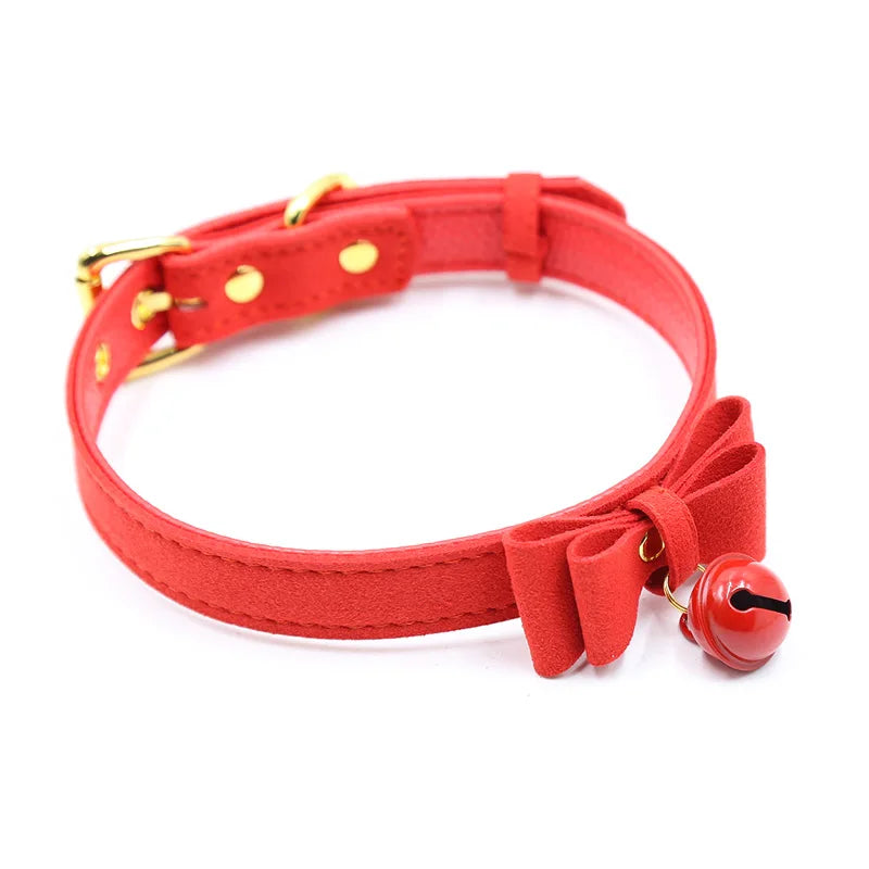 Sexy PU Leather Collar Bell Choker Slave Costume BDSM Bondage Necklace Neckband Sex Toys Adults SM Erotic Accessories