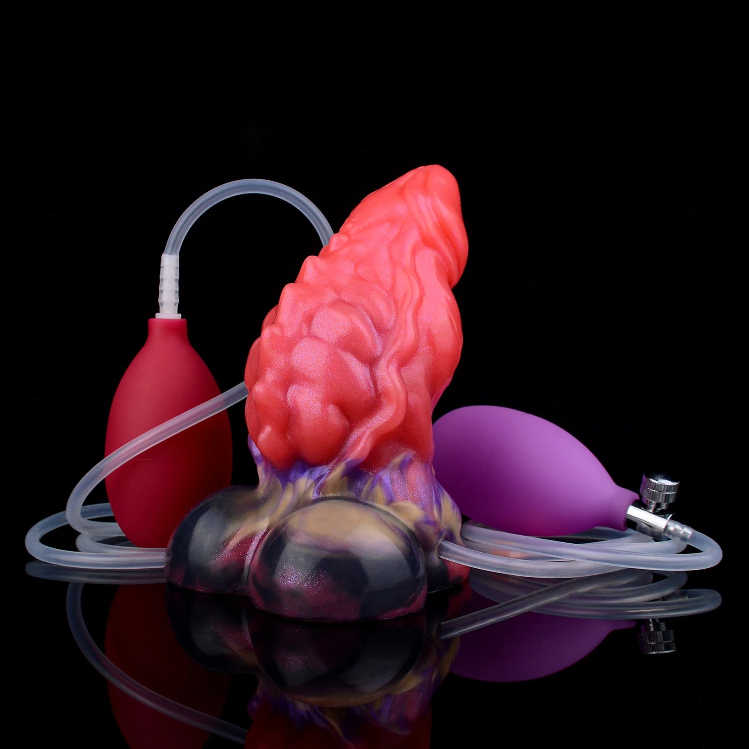NNSX Squirting Silicone Dog Dildo Inflatable Dick Fantasy Fishbone Pattern Butt Plug Anal Sex Toys For Women Sexy Adult Supplies