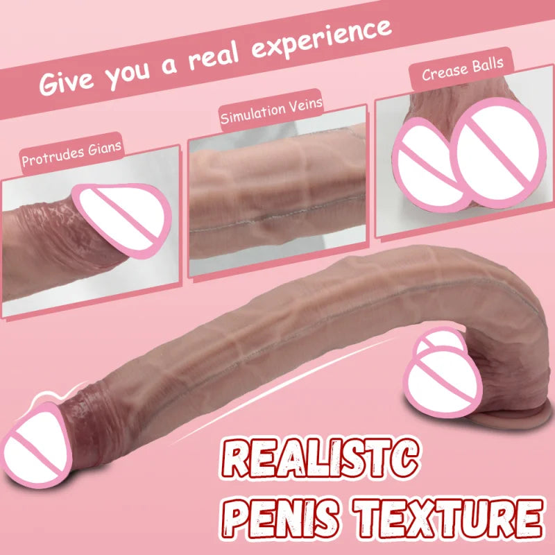 Realistic Dildo Long Penis Dildo Sex Toys Silicone Big Dildos Lifelike Giant Dildo for G Spot and Anal Play with Suction Cup