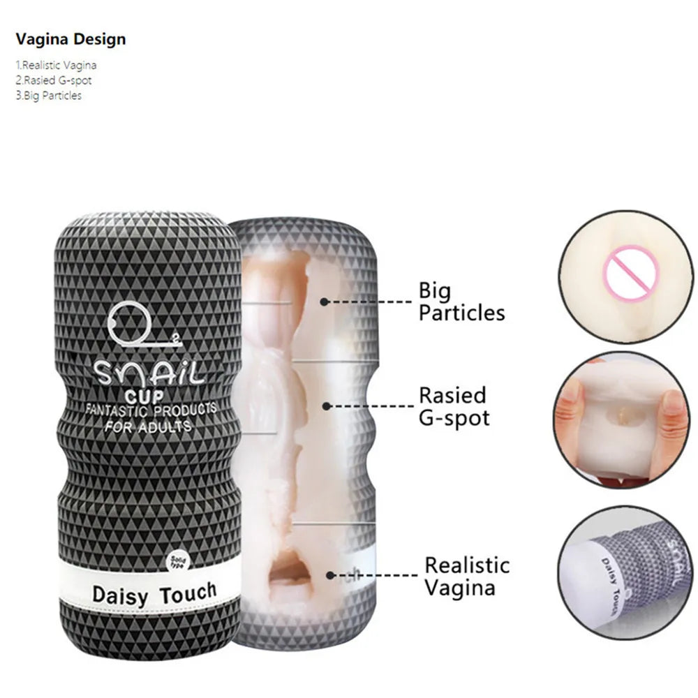 Male Masturbator Realistic Vagina Pussy Anus Anal Oral Masurbation Machine Snail Aircraft Cup Sex Toys for Men 18 Adult Supplies