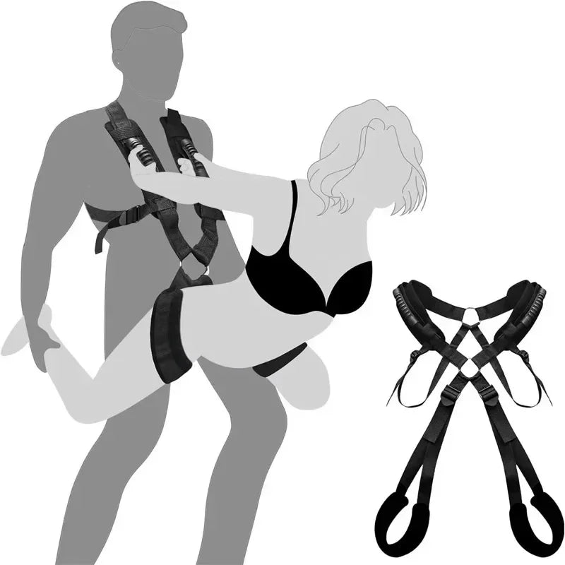 BDSM Sex Swing Set with Bondage Love Slings Adjustable Strap Easy Installation Soft Mat for Couples Adult Sex Toy Intimate Time