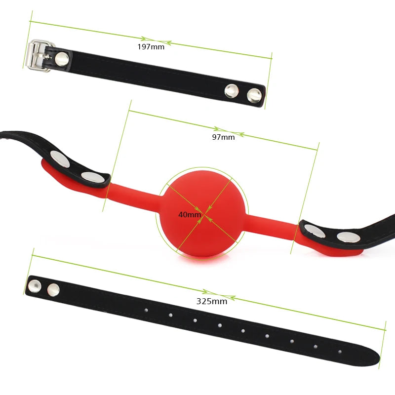 BDSM Adult Slave Harness Silicone Ball Open Mouth Gag BDSM Bondage Fetish Mouth Restraint Sex Toy for Woman Exotic Accessories