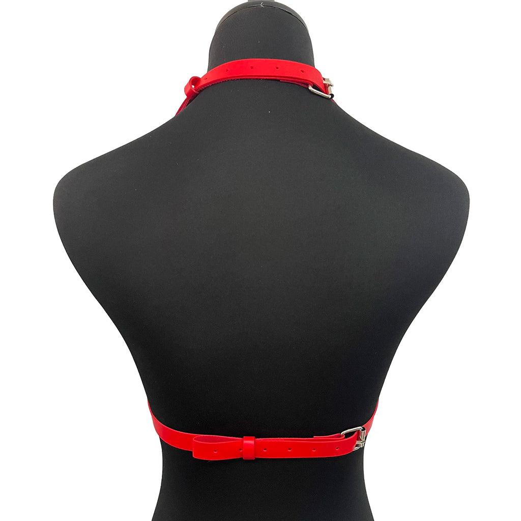 Women Bondage Body BDSM Collar Body Harness Belt Chain Slave Breasts Sex Toys Harness Lingerie Goth Crop Tops Leather Bra Cage
