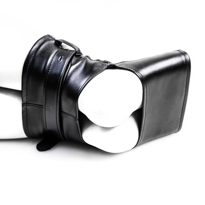 Unisex Leather Bondage Bracelets Set with Adjustable BDSM Handcuffs Dual Feet Cuffs for Couple Role Play Shame Sex Toys