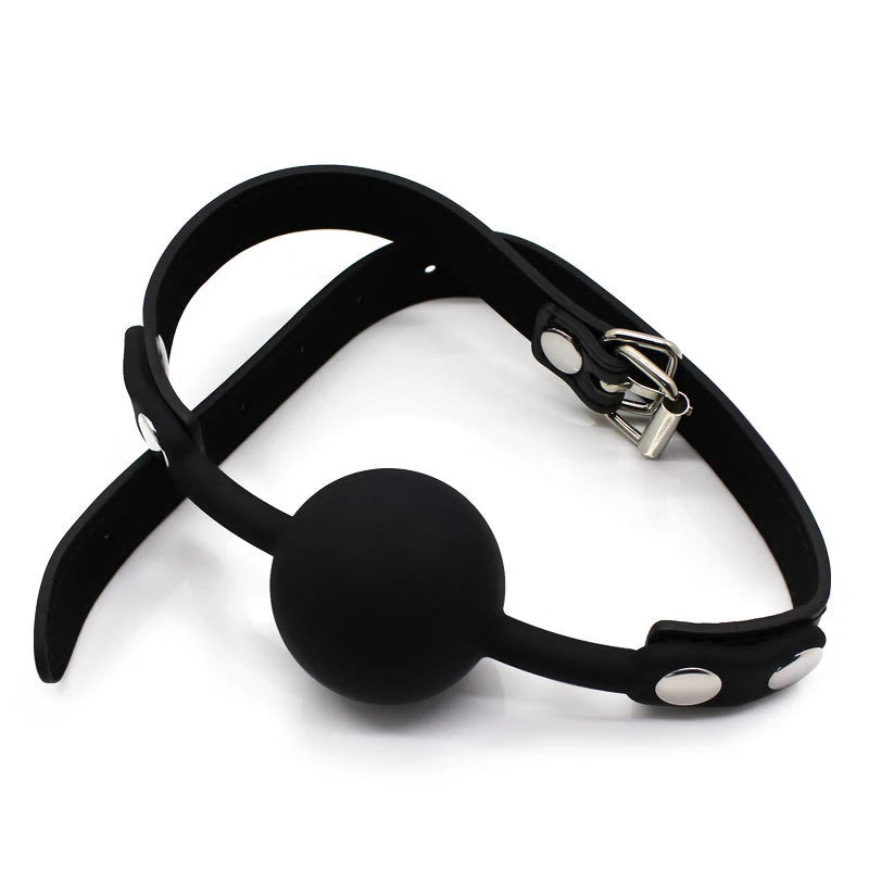 BDSM Adult Slave Harness Silicone Ball Open Mouth Gag BDSM Bondage Fetish Mouth Restraint Sex Toy for Woman Exotic Accessories