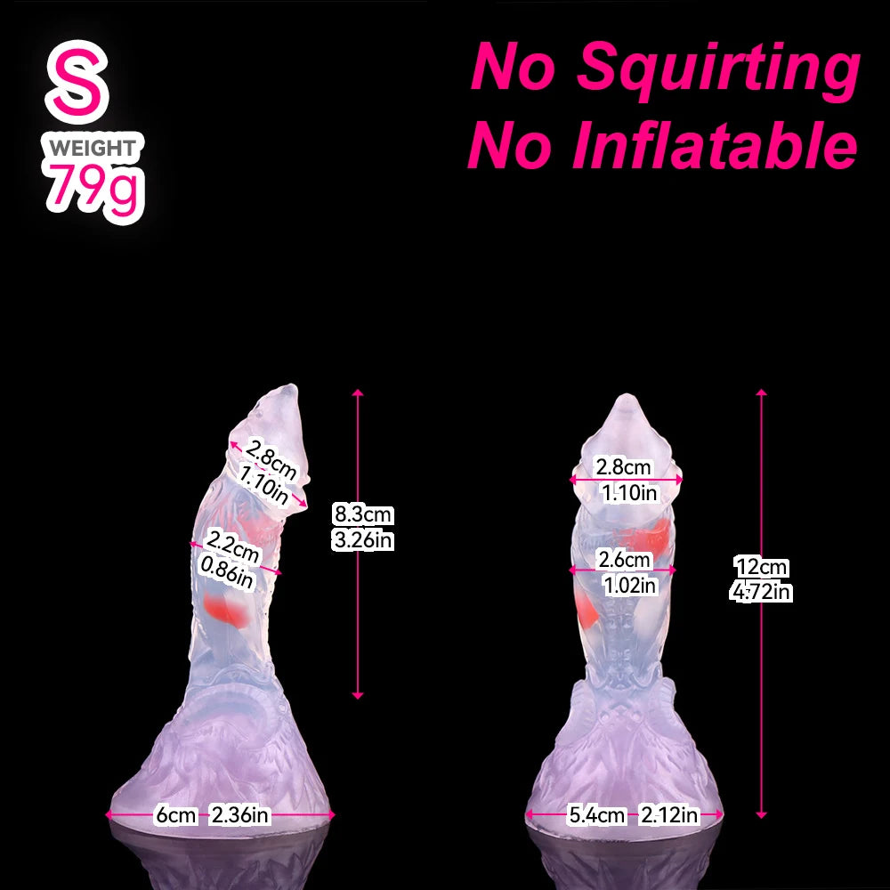 NNSX Squirting Silicone Dog Dildo Inflatable Dick Fantasy Fishbone Pattern Butt Plug Anal Sex Toys For Women Sexy Adult Supplies