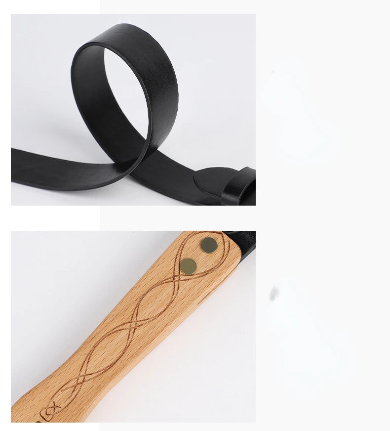 SM Bondage Sexy Whip For Couples Leather Fetish Whip Flirting Paddles Slave Fetish Wooden Handle Spank Paddle BDSM Adult Sex Toy