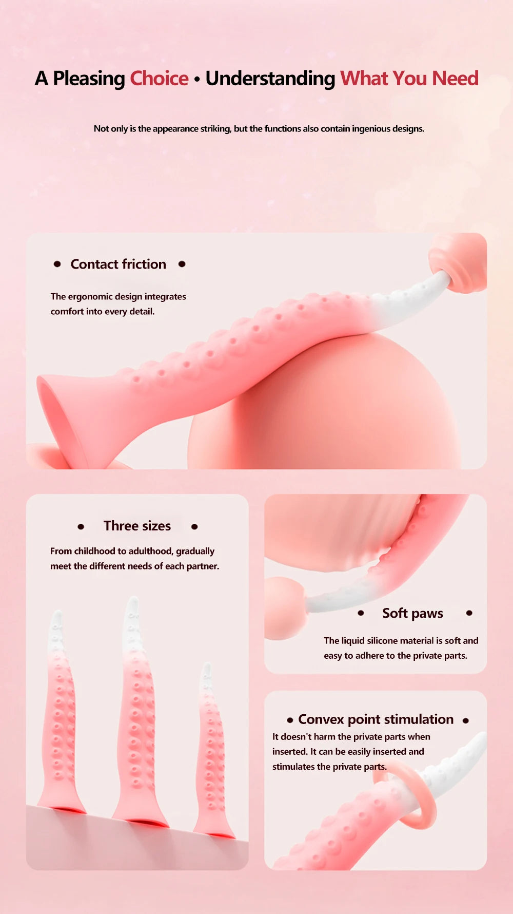 Long Anal Butt Plug Silicone Monster Dildo Penis Anus Vagina Dilator Octopus Tentacle Animal Penis Sex Toys For Women Men Tool
