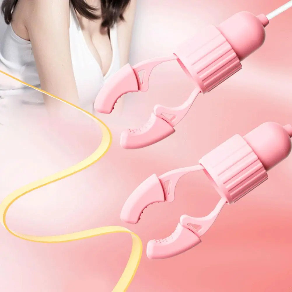 Nipple Vibrator USB Rechargeable Vibrator Clitoral Suction Cup & Nipple Clamps Stimulation Massager Women's Sex Toy Adult18+