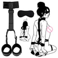 BDSM Adult Sex Toy Kits Sets for Sexy Games Bondage Mask Set Feather Handcuffs Ankle Cuff Restraints for Couple Sexual Aids ﻿18+