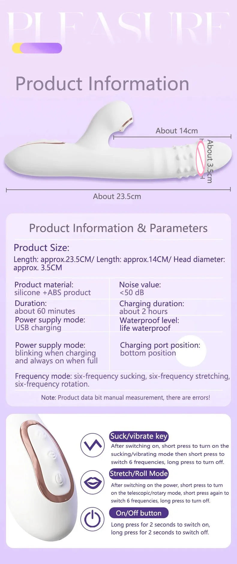 Female sex toy vibrator inserted into anal dildo licking female sex toy automatic rotating masturbation stick adult product