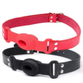 Silicone Ball Gag BDSM Adult Toy, Hollow Design Drooling Gag with Leather Straps, Ring Gag BDSM Bondage Gear for Men Women